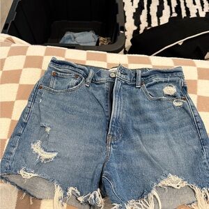 Abercrombie & Fitch Blue Distressed Jean Shorts